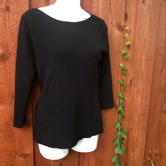 Roz & Ali Sweaters - *Petite* 3/4 slv boaters neck Sweater {Roz & Ali}